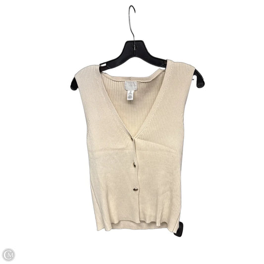 Top Sleeveless By H&m In Cream, Size: L