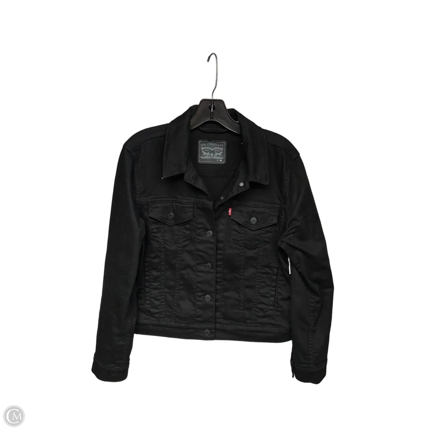 Jacket Denim By Levis In Black, Size: M