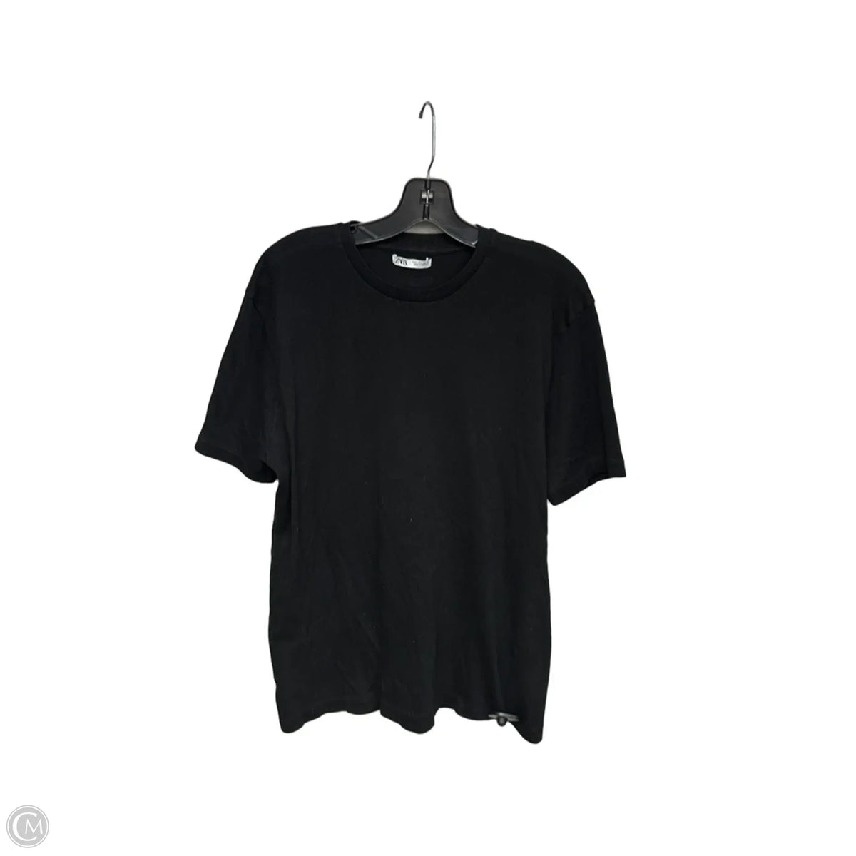 Top Short Sleeve Basic By Zara In Black, Size: L