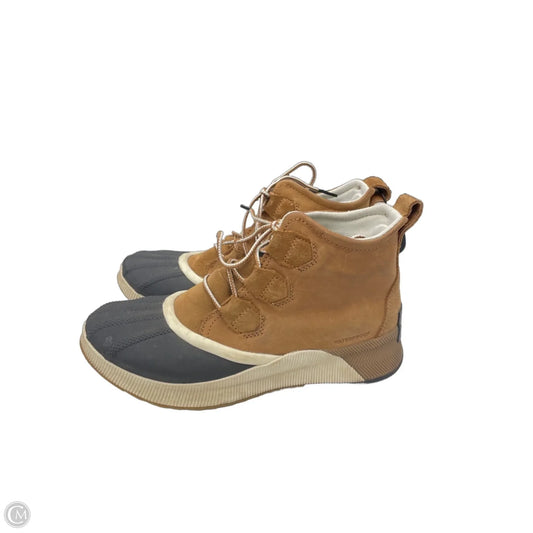 Boots Ankle Flats By Sorel In Black & Brown, Size: 9