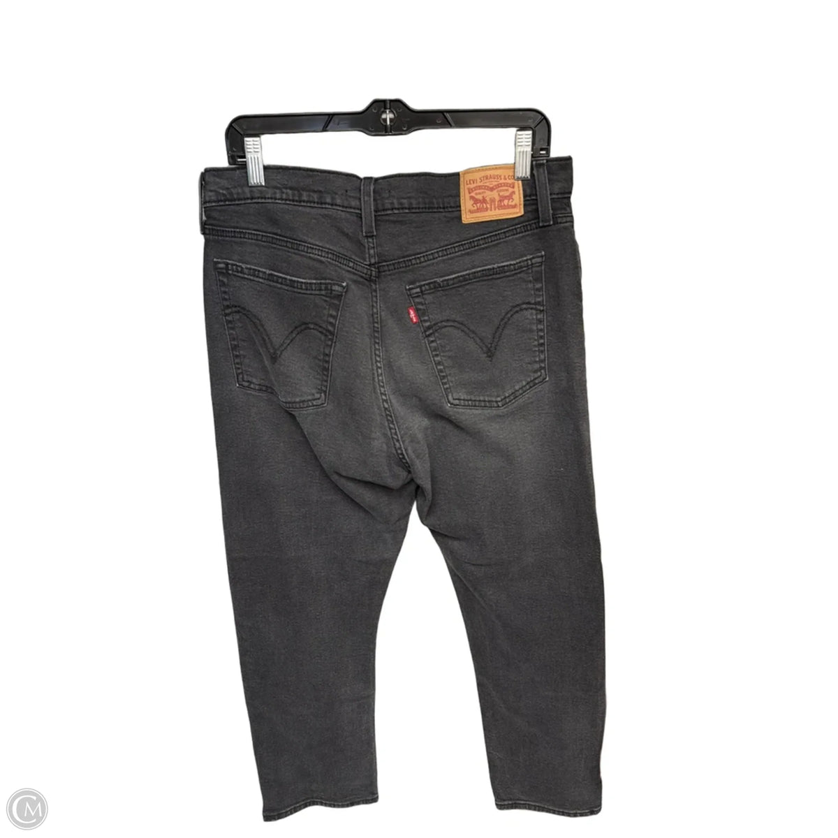 Jeans Straight By Levis In Black Denim, Size: 14