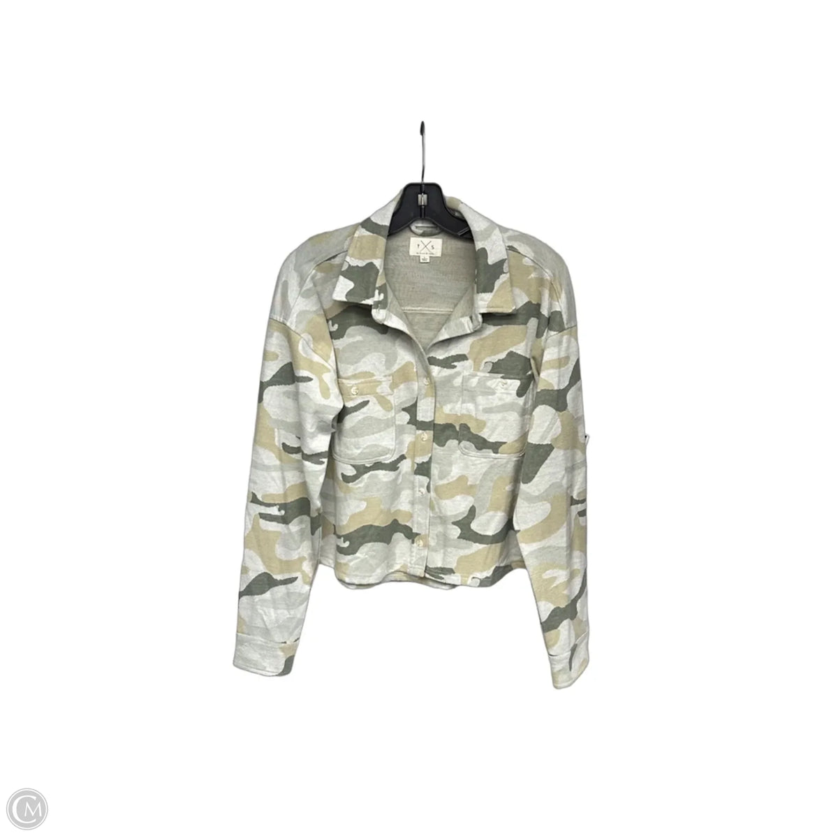 Jacket Shirt By Thread And Supply In Camouflage Print, Size: L