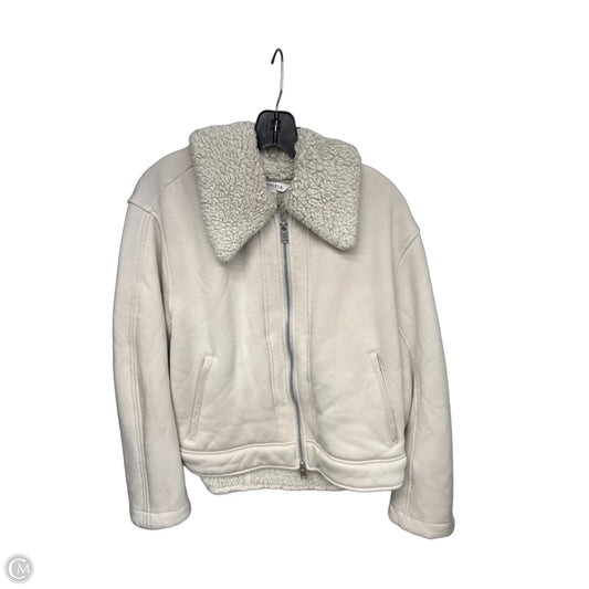 Jacket Faux Fur & Sherpa By Athleta In Cream, Size: M