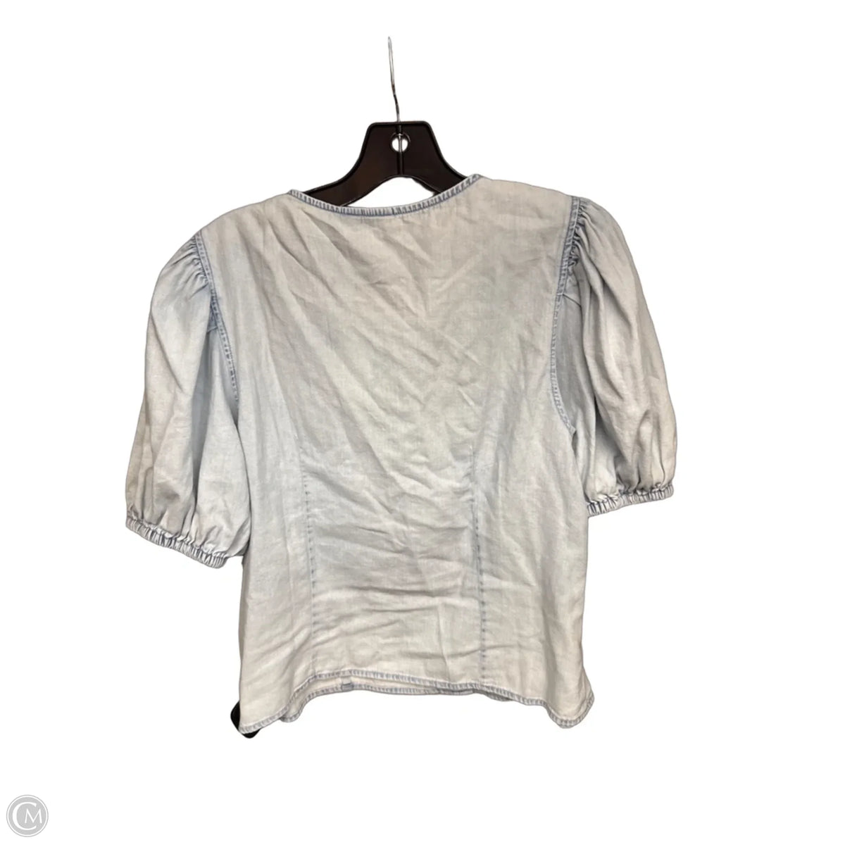 Top Short Sleeve By Gap In Blue Denim, Size: M