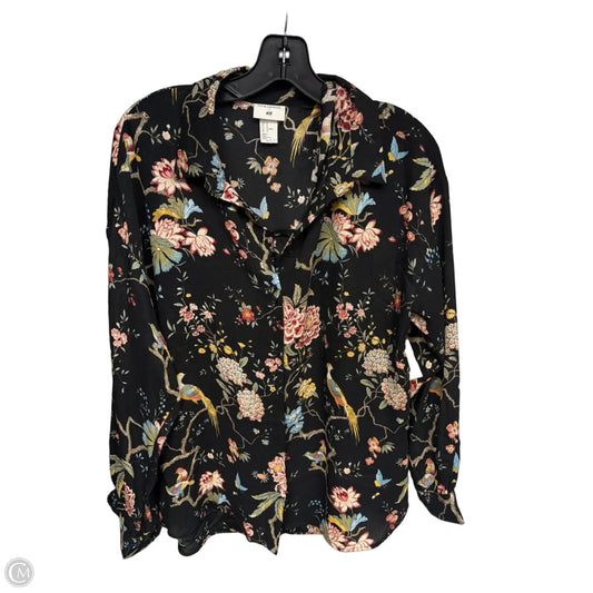 Top Long Sleeve By H&m In Floral Print, Size: 10