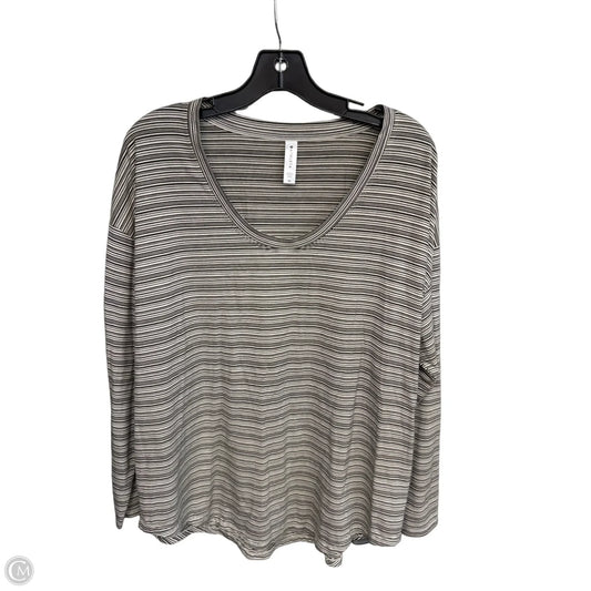 Athletic Top Long Sleeve Crewneck By Athleta In Black & Cream, Size: Xl