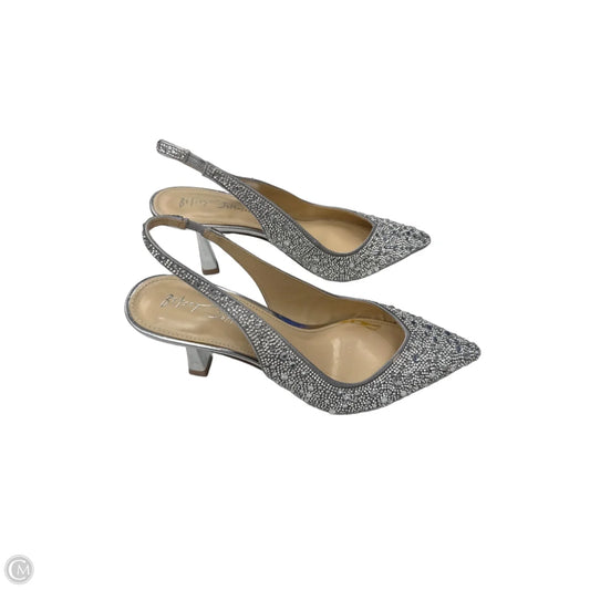 Shoes Heels Kitten By Betsey Johnson In Silver, Size: 7.5