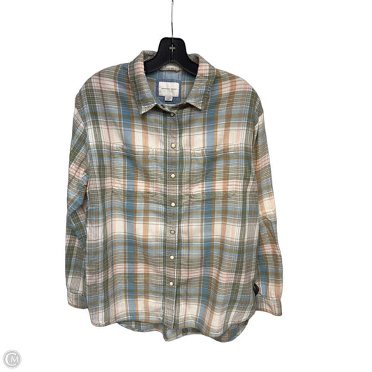 Top Long Sleeve By American Eagle In Green, Size: Xs