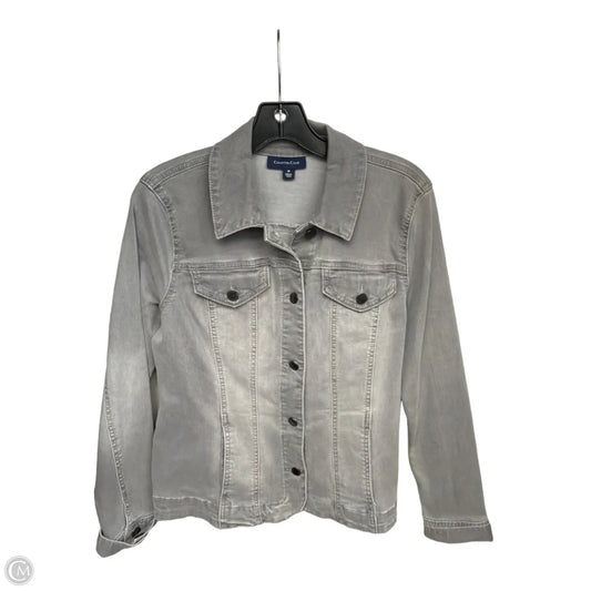 Jacket Denim By Charter Club In Grey, Size: M