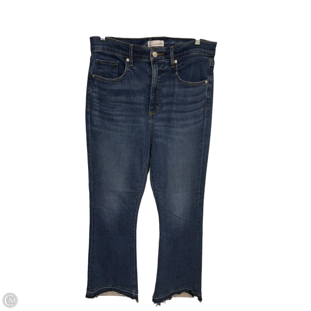 Jeans Flared By Loft In Blue Denim, Size: 8