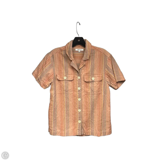Top Short Sleeve By Madewell In Orange, Size: Xxs