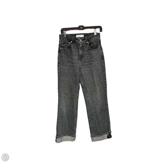 Jeans Straight By Abercrombie And Fitch In Black Denim, Size: 2p