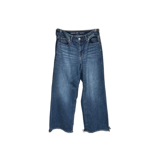 Jeans Wide Leg By American Eagle In Blue Denim, Size: 2