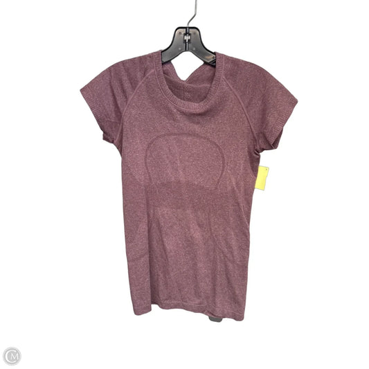 Athletic Top Short Sleeve By Lululemon In Purple, Size: 6