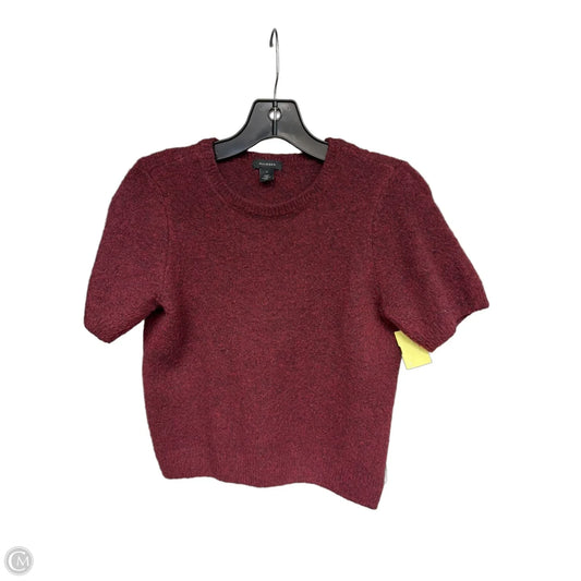 Sweater Short Sleeve By Halogen In Red, Size: S