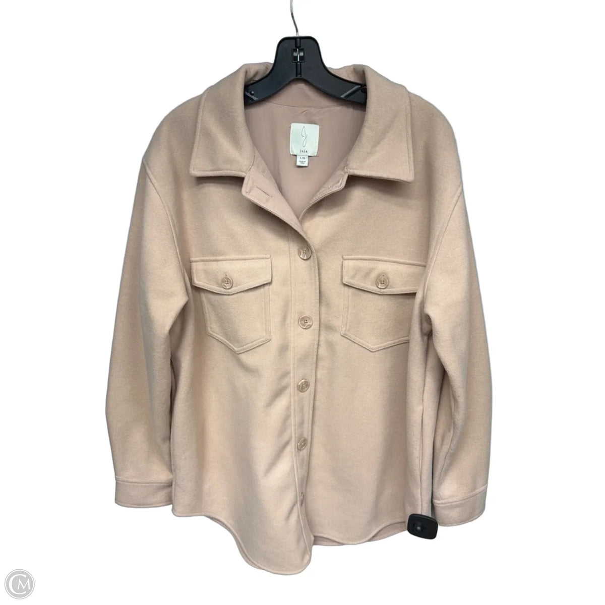Jacket Shirt By Joie In Pink, Size: L