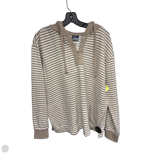 Sweatshirt Hoodie By Mv Sport In Tan & White, Size: Xxl