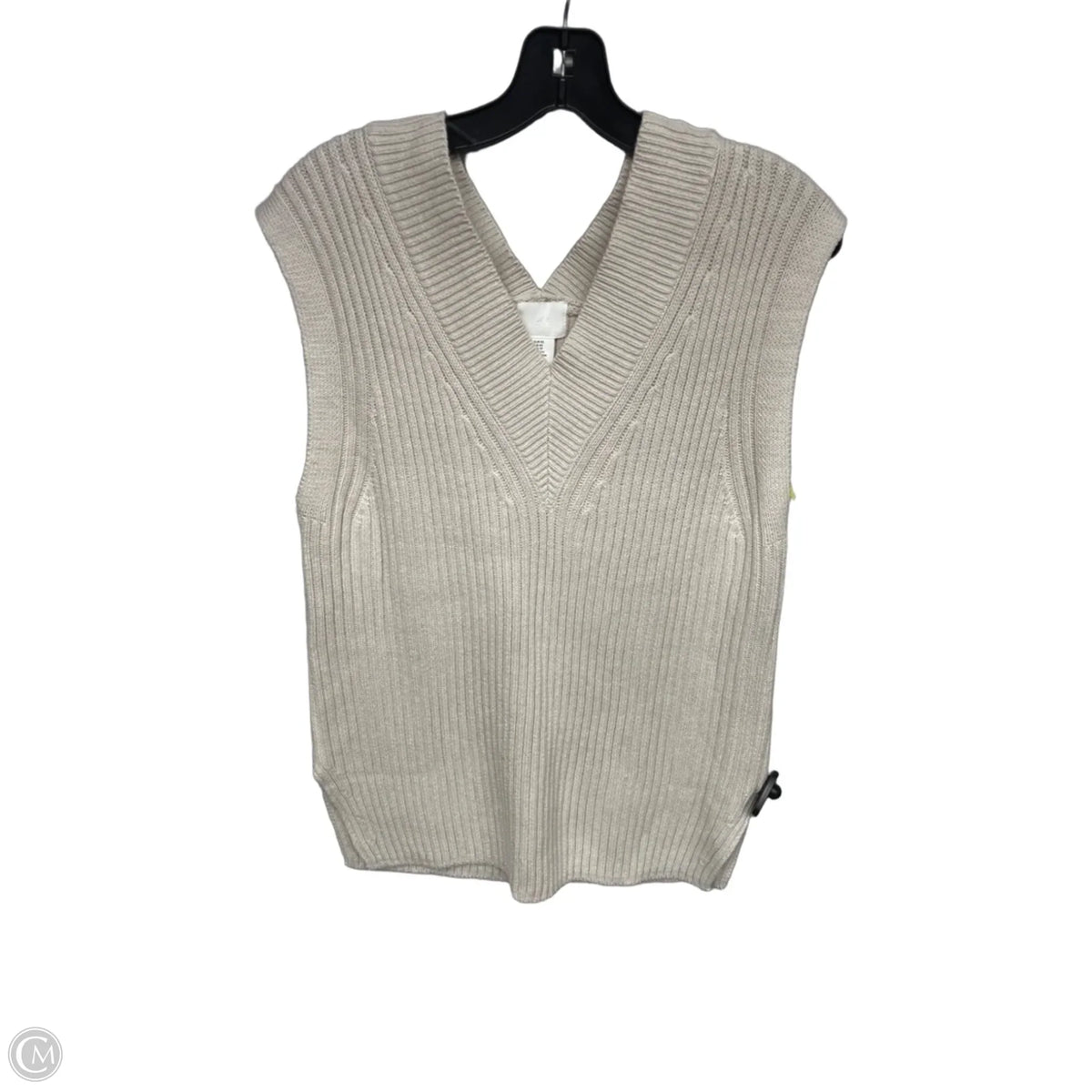 Vest Sweater By H&m In Cream, Size: Xs