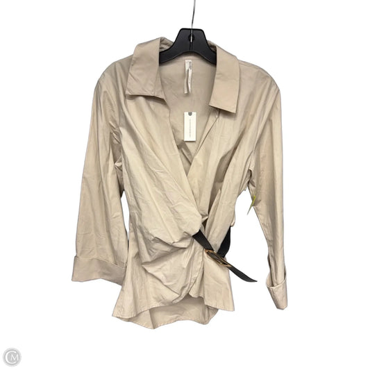 Top Long Sleeve By Anthropologie In Beige, Size: M