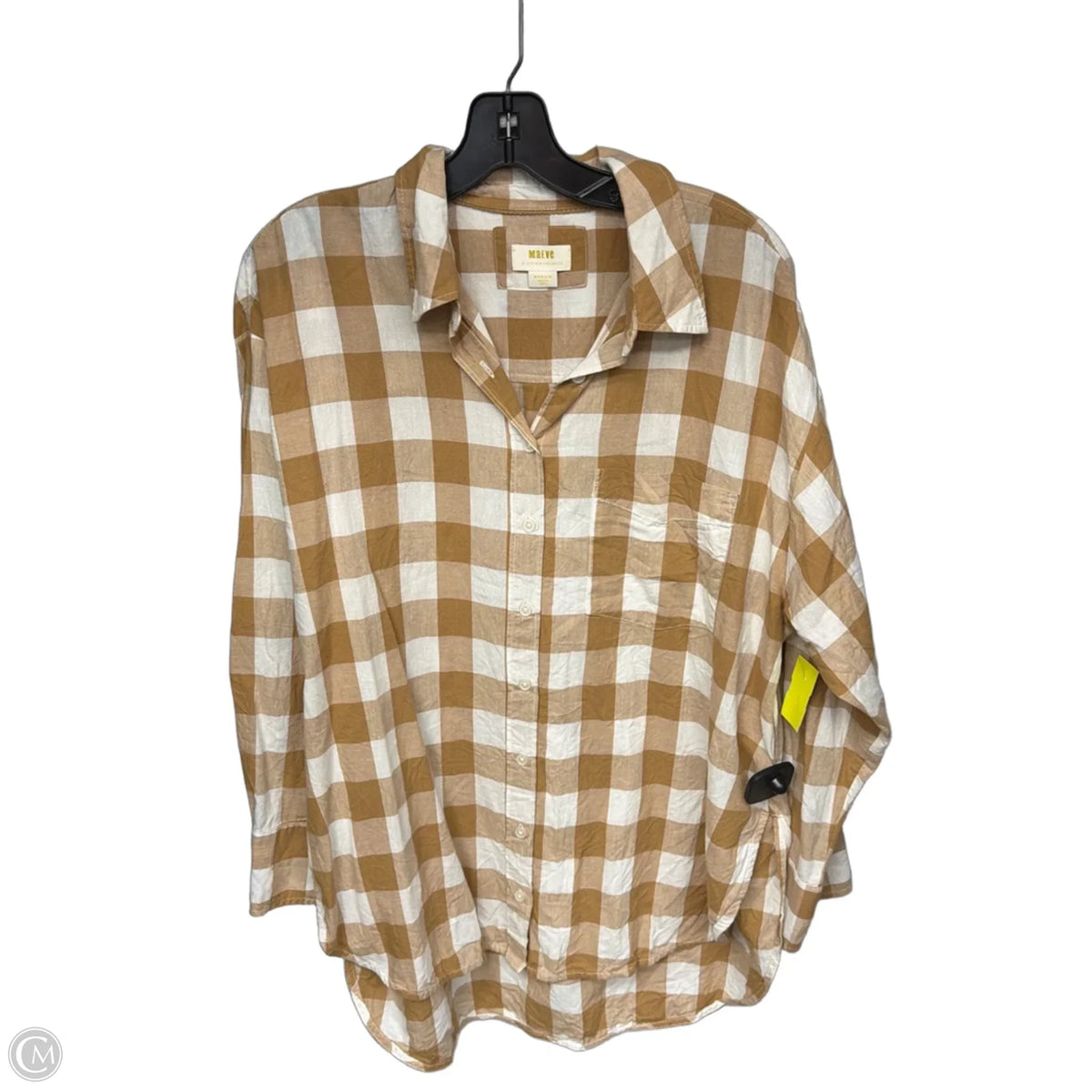 Tunic Long Sleeve By Maeve In Plaid Pattern, Size: M