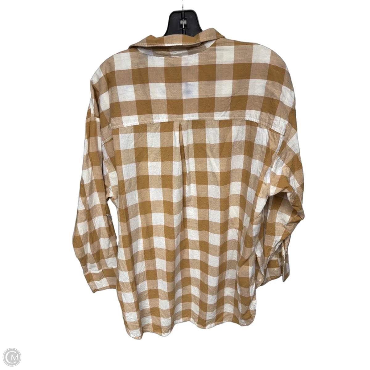 Tunic Long Sleeve By Maeve In Plaid Pattern, Size: M