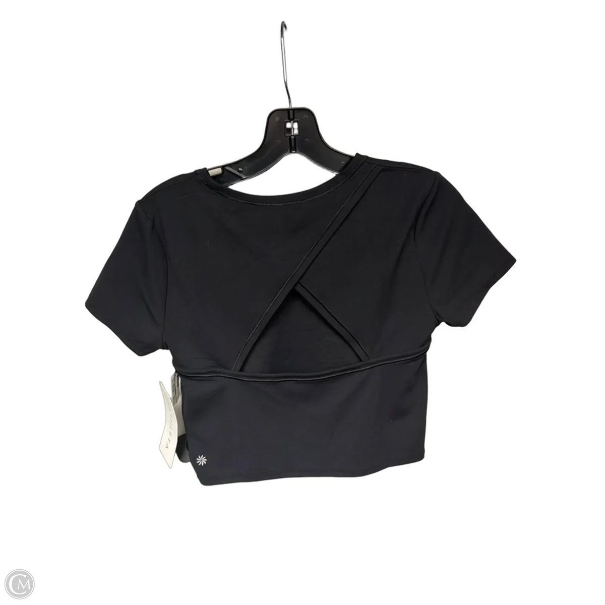 Athletic Top Short Sleeve By Athleta In Black, Size: M