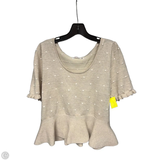 Top Short Sleeve By 89th And Madison In Beige, Size: L