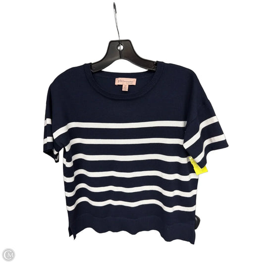 Top Short Sleeve By Philosophy In Blue & White, Size: S