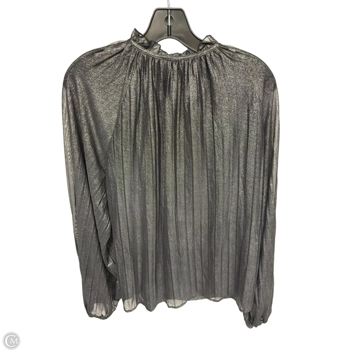 Top Long Sleeve By Philosophy In Silver, Size: S