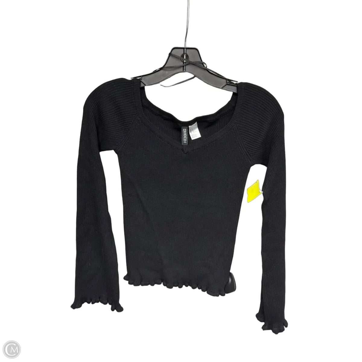 Top Long Sleeve By Divided In Black, Size: S