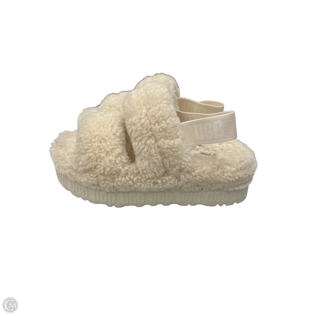 Slippers Designer By Ugg In Cream, Size: 8