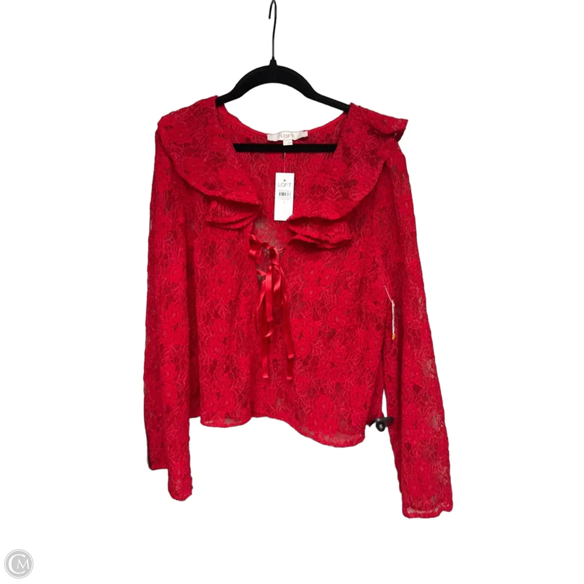 Top Long Sleeve By Loft In Red, Size: L