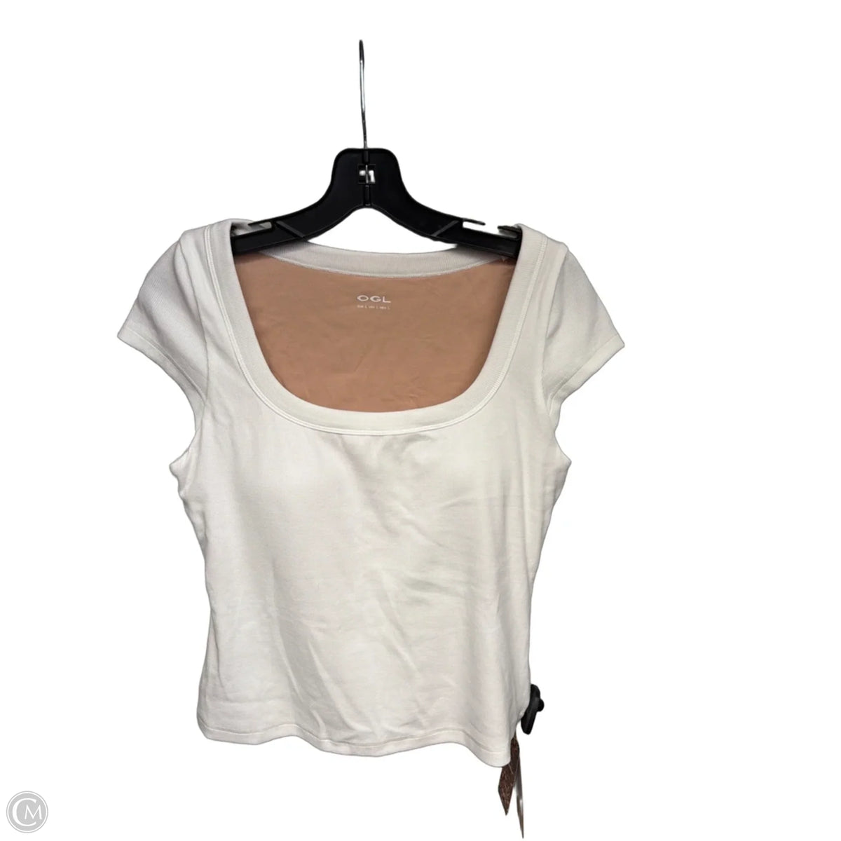 Top Short Sleeve Basic By Ogl In White, Size: L