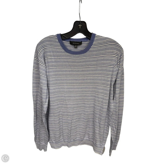 Top Long Sleeve By Saks Fifth Avenue In Blue & White, Size: M