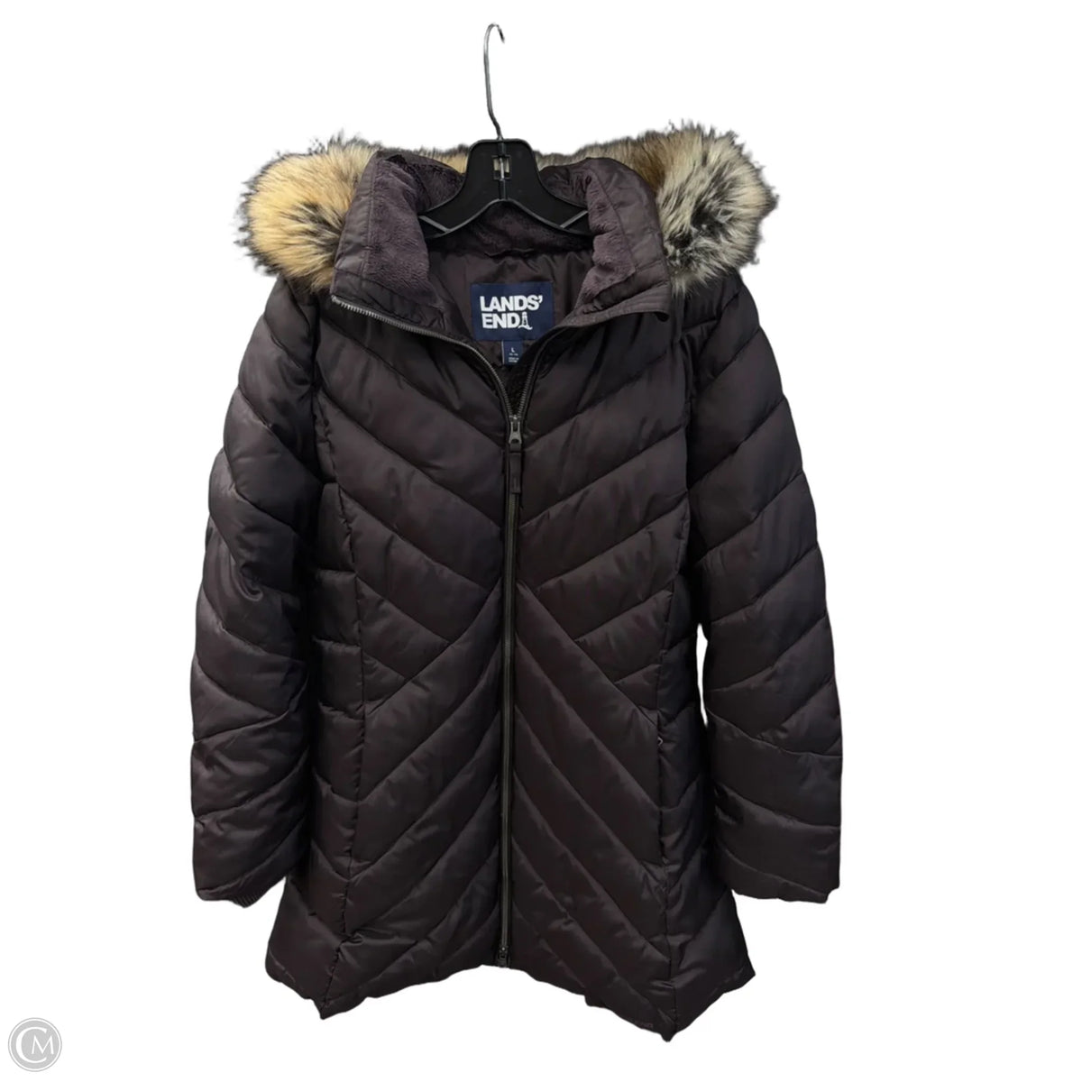 Jacket Puffer & Quilted By Lands End In Purple, Size: L