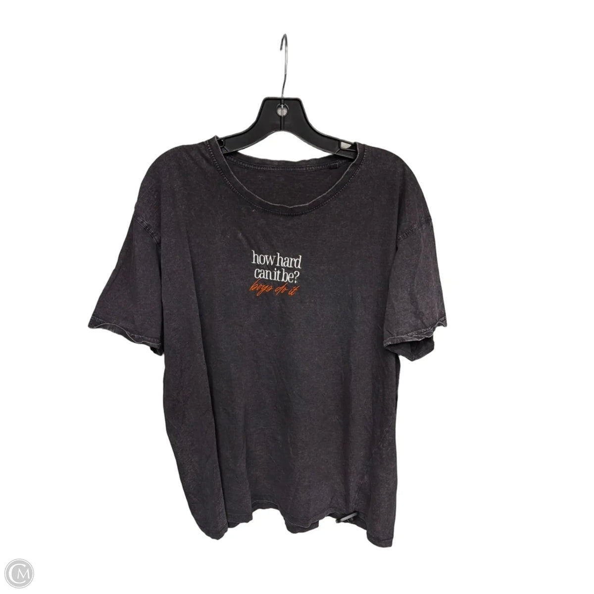 Top Short Sleeve Basic By Clothes Mentor In Grey, Size: Osfm