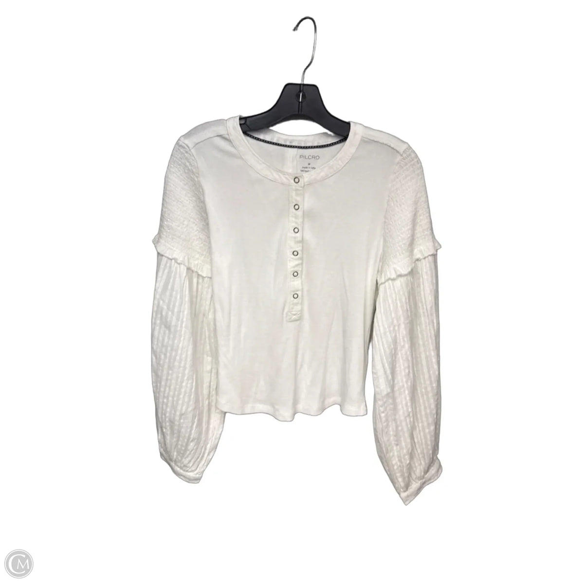 Top Long Sleeve By Pilcro In White, Size: M