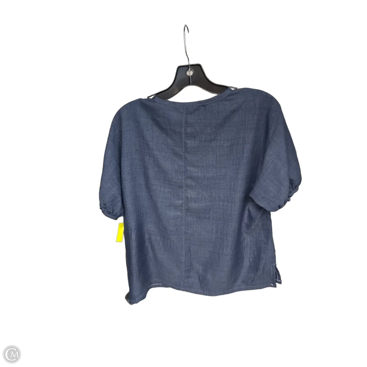 Top Short Sleeve By Max Studio In Blue Denim, Size: Xl