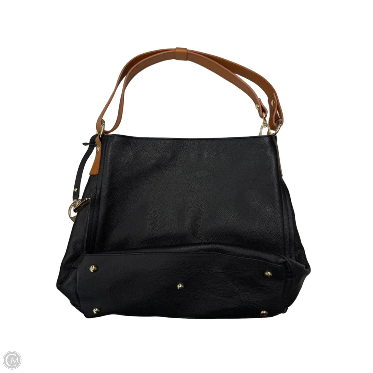 Handbag Leather By Valentina, Size: Large