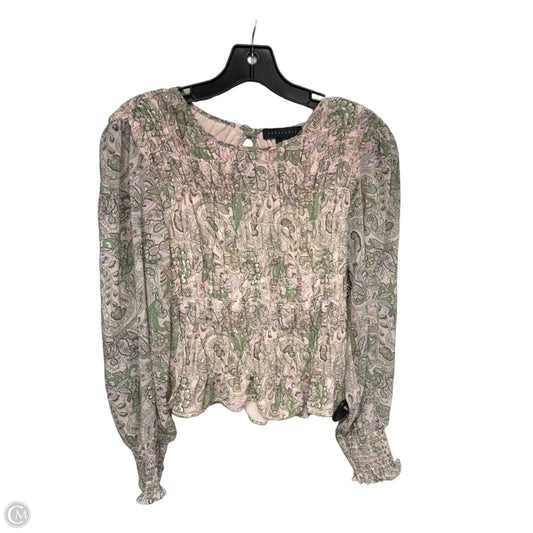 Top Long Sleeve By Sanctuary In Green & Pink, Size: M