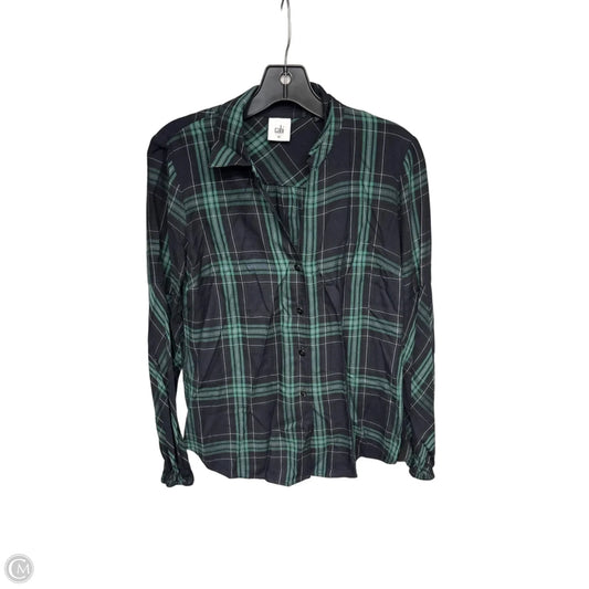 Top Long Sleeve By Cabi In Black & Green, Size: Xs