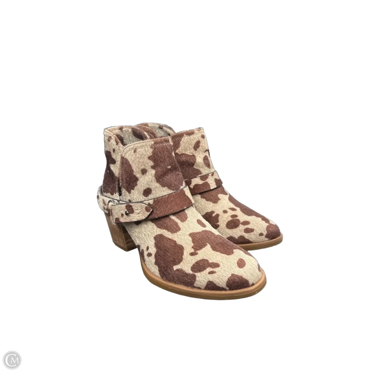 Boots Ankle Heels By Very G In Black & Cream, Size: 8