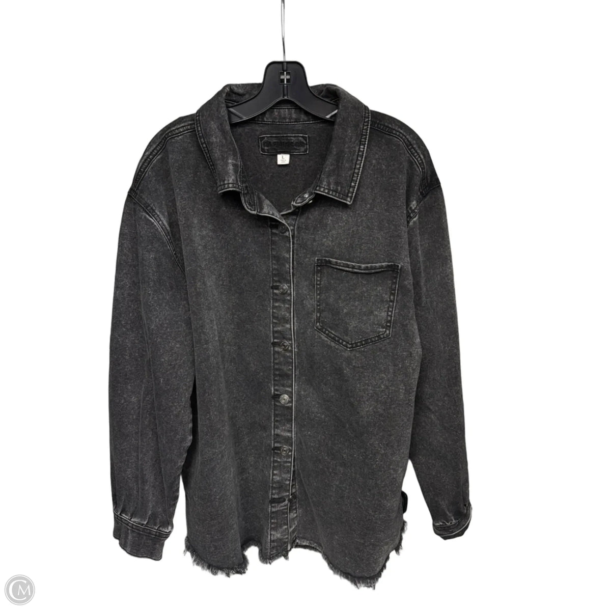 Jacket Shirt By Maurices In Black, Size: L