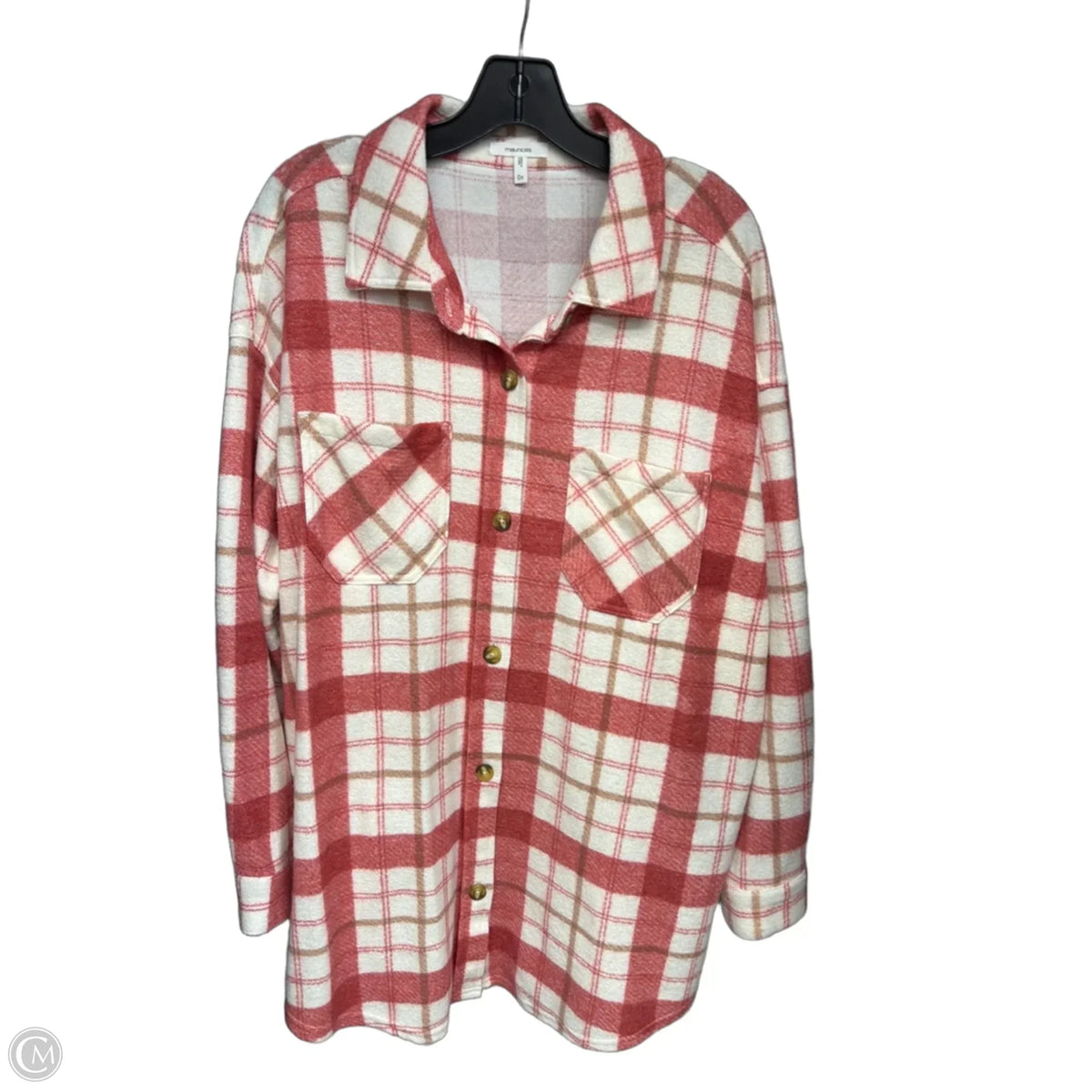 Jacket Shirt By Maurices In Plaid Pattern, Size: Xl