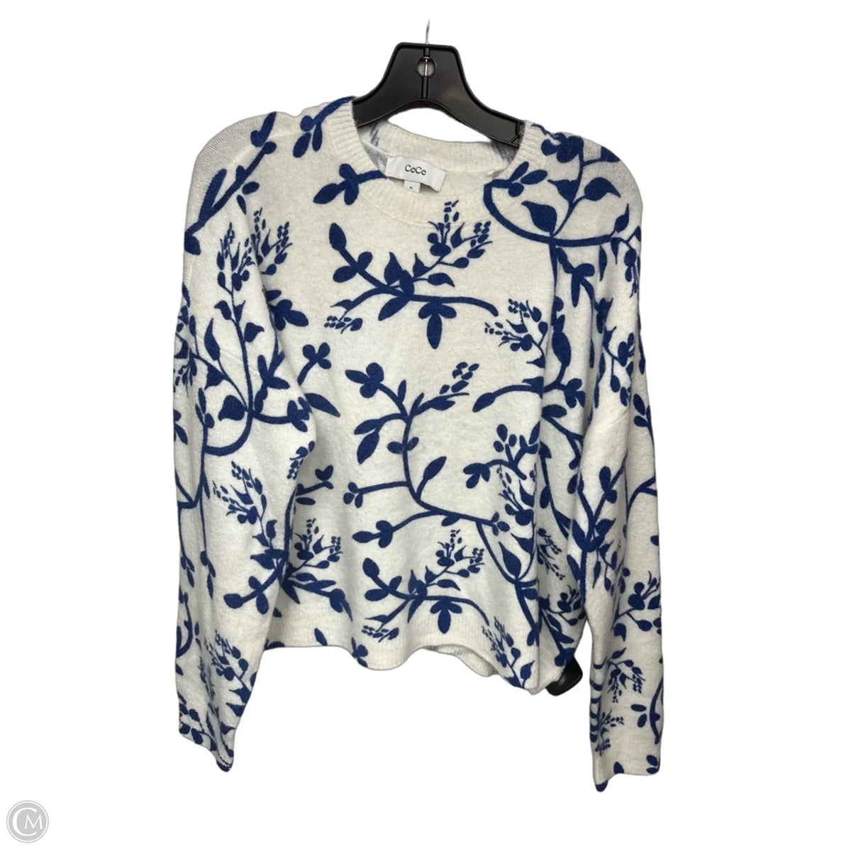 Sweater By Cece In Blue & White, Size: Xl
