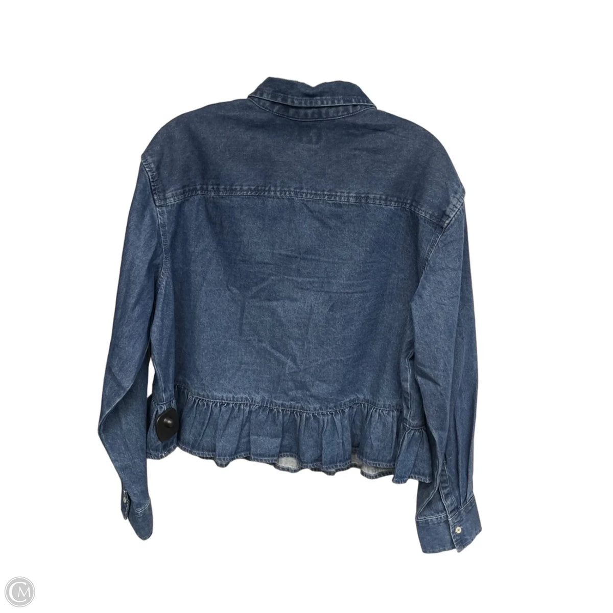 Top Long Sleeve By Gap In Blue Denim, Size: M