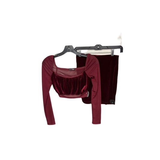 Skirt Set 2pc By Fashion Nova In Maroon, Size: S