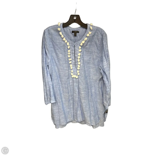 Top 3/4 Sleeve By J. Crew In Blue & White, Size: Xl