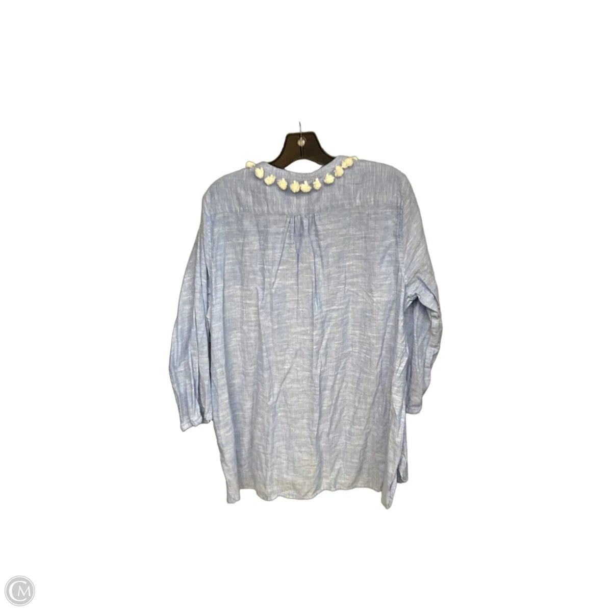 Top 3/4 Sleeve By J. Crew In Blue & White, Size: Xl