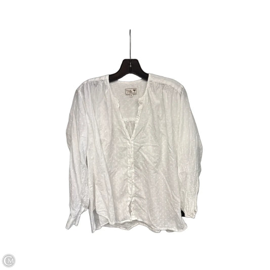 Top Long Sleeve By Clothes Mentor In White, Size: Xl